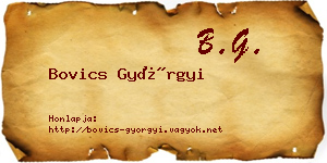 Bovics Györgyi névjegykártya